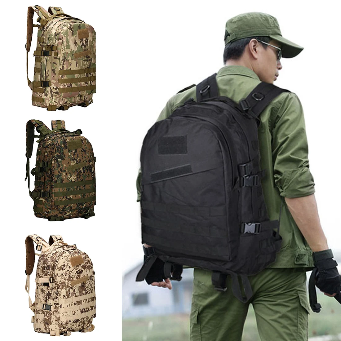 

Three-Level Backpack Mountaineering Bag Sports Backpack Camouflage Waterproof 3D Package Male Outdoor Camping Backpack