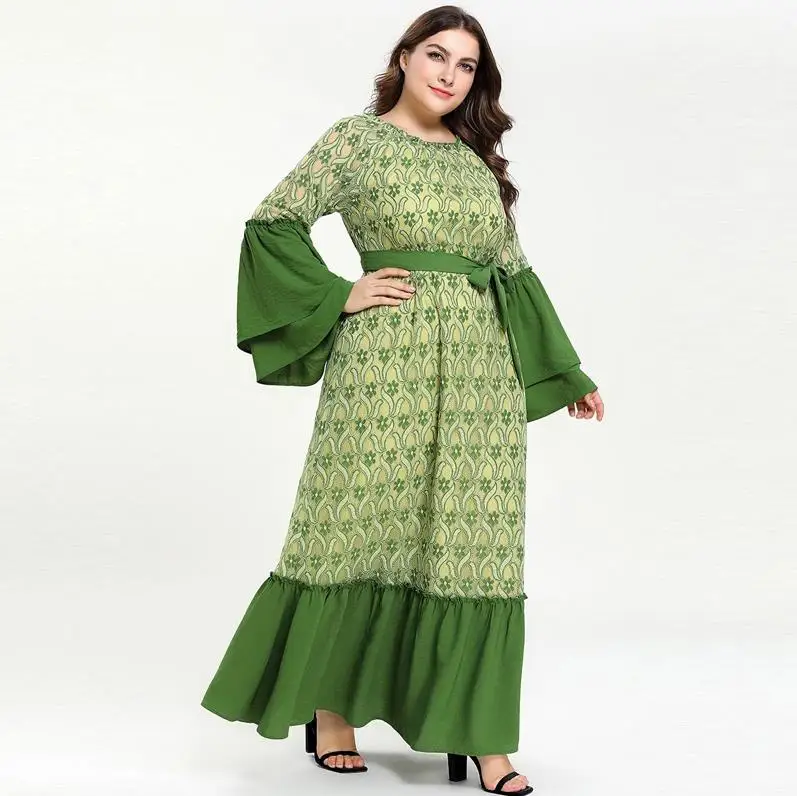 as picture dress Кафтан абайя Ислам Мусульманское Платье Рамадан арабский хиджаб платье Абая для женщин Elbise турецкая исламская одежда халат Дубайский кафтан - Цвет: as picture dress