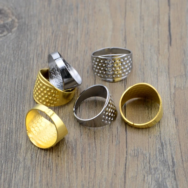 Hand-Working Sewing Thimble Metal Finger Shield Ring Leather Finger  Protectors Thimble Rings for Knitting Quilting DIY Craft - AliExpress