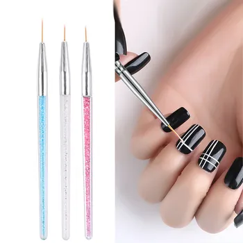 

Nail Art Line Pen Sequins Drill Pen Rods Nail Pens Carved Painting Line Hook3PCS Smooth pen design, easy to handle operate #ZF