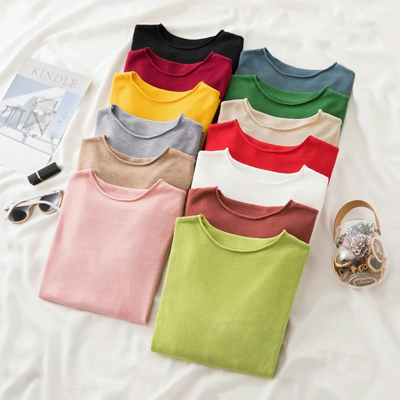 

Pull Femme Solid Pullover Knitted Sweater Women High Quality Female 2022 Autumn Winter Women Slim Knit Korean Fashion Clothes
