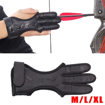 

High Elastic Archery Glove Deerskin Leather 3 Finger Protector Gear Arrow Target High Quality Deerskin Thick And Resist Grooving