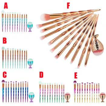 

12Pcs Multicolor Makeup Brushes Set Powder Foundation Eye shadow Eyeliner Lip Nylon Hair Cosmetic Make up Brush