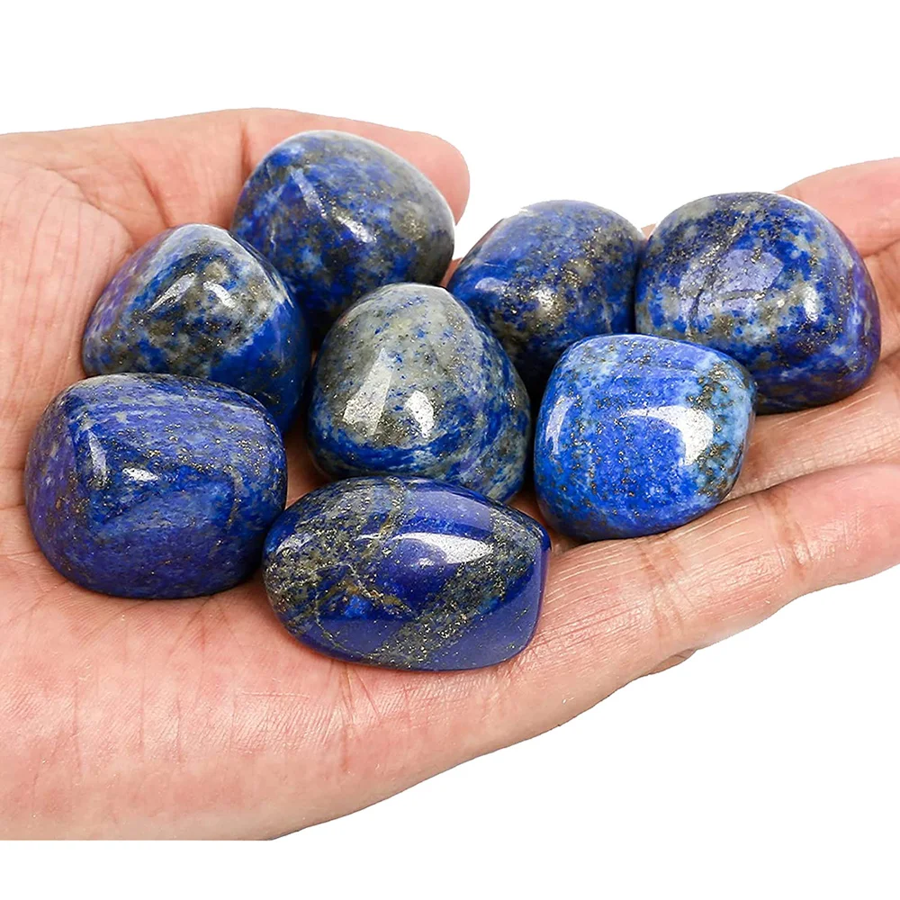 100 Lapiz Lazuli tumbled crystals gemstones per lot. 
