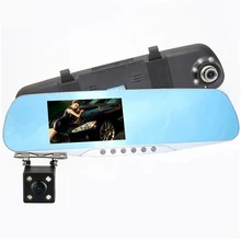 4,3 дюймов Автомобильный видеорегистратор 1080P двойной объектив Автомобильный видеорегистратор зеркало заднего вида Автомобильная камера Dash Cam Автоматический Фиксатор g-сенсор