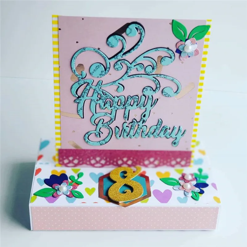

Eastshape Happy Birthday Words Metal Cutting Dies New 2019 for Scrapbooking Card Making Decorative Embossing DIY Craft Stencil