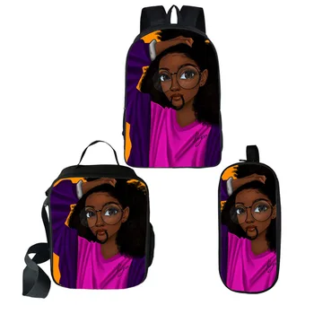 

new Children School Bags for Kids Black Girl Magic Afro Lady Printing School Bag Teenagers Shoulder Book Bag Mochila