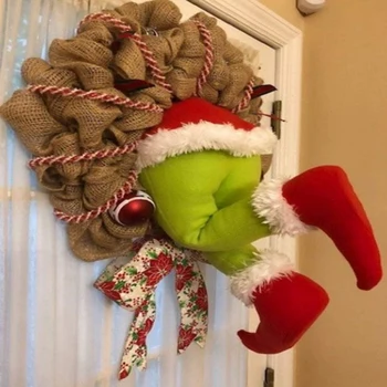 

In Stock Christmas Burlap Wreath Christmas Garland Decorations Super Cute and Lovely Great Gifts for Friends