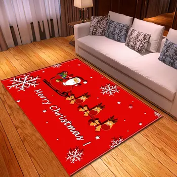 

Merry Christmas Carpet Kids Baby Room Crawling Play Mat Home Decoration Bedroom Area Rug Large Red Xmas Carpet for Living Room
