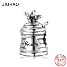 Настоящий 925 пробы, серебряный милый мед с Пчелой, семейный подарок, бусы, подходят к оригиналу Pandora, очаровательные браслеты, хорошее ювелирное изделие