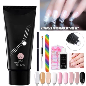 

High Quality Quick Building UV Poly Nail Gel Polish Nail Art Extension Acrylic Kits Phototherapy Glue Set