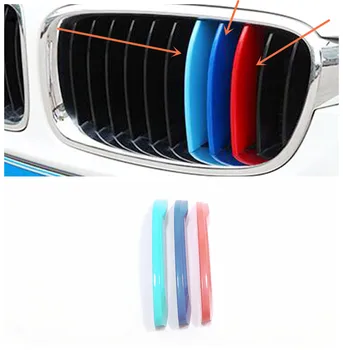 

3pcs ABS Plastic Car Head Grille Fence Decoration strip cover trimCar Stickers Styling Accessories For BMW X1 F48 2016 2017 2018