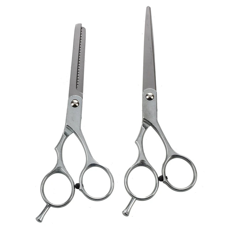 

2 Scissors Hair Hairdresser Sculptor in stainless steel with finger rest 6