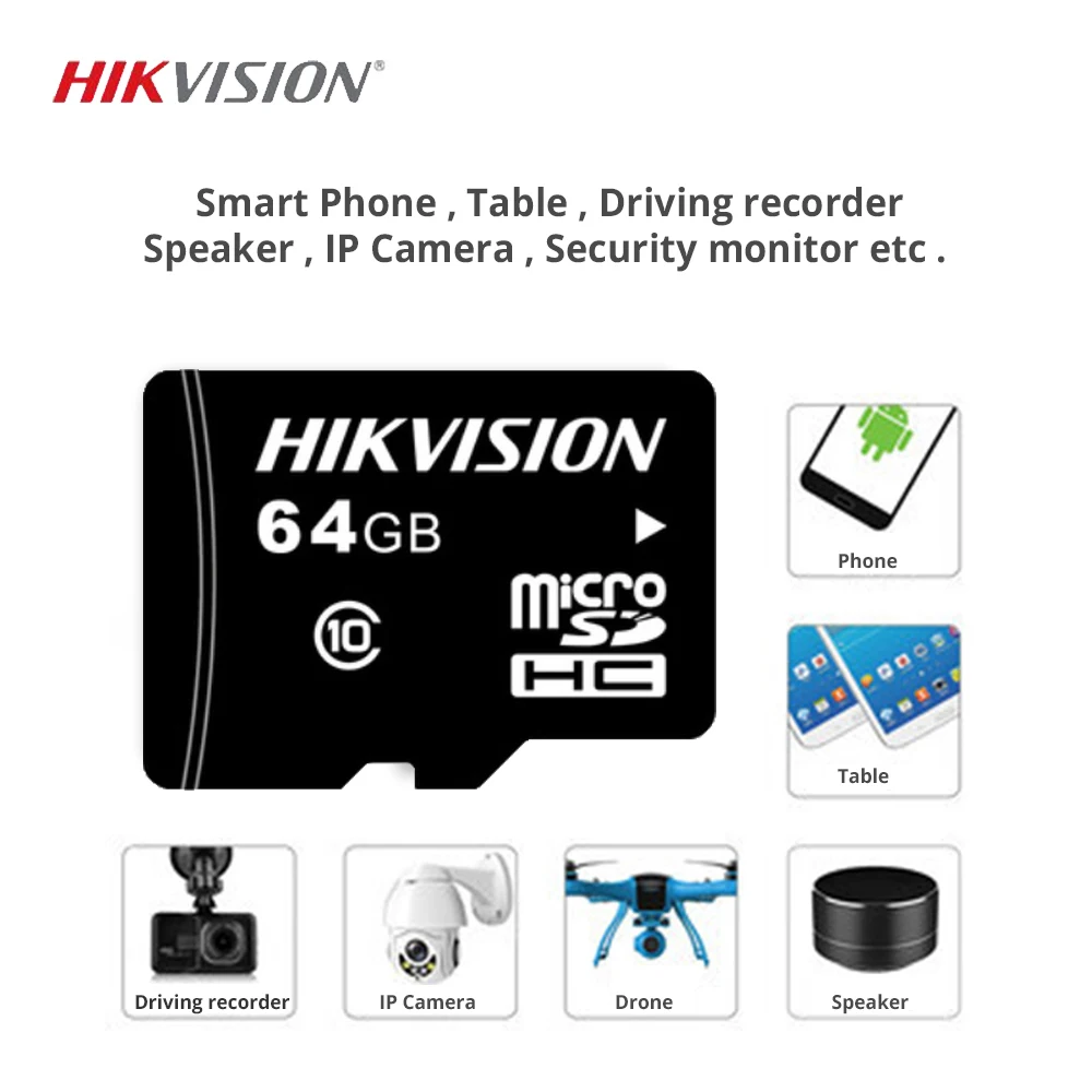 HIKVISION sd-карта 64 ГБ, профессиональная карта памяти для камеры безопасности, рекордер, телефон наблюдения, картао де Мемория, Мини TF карта