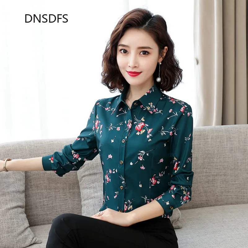Long Sleeve Shirts for Women Lapel Button Down Blouses Casual Loose Summer Tops Classic Floral Print T Shirts 