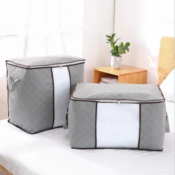 

Foldable Storage Bag Home Clothes Blanket Quilt Closet Sweater Organizer Box Pouches Dampproof Sorting Bag Home Organizer SWWQ