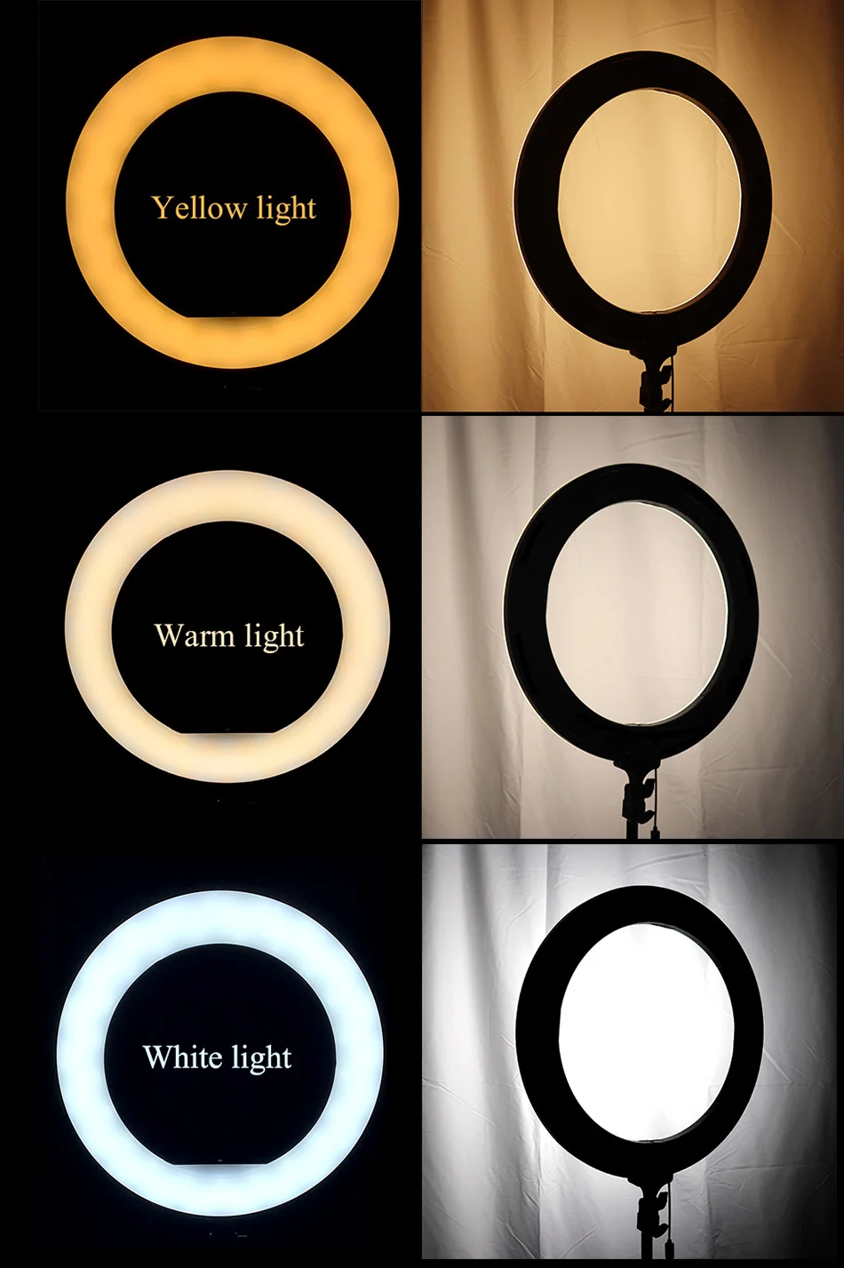 36 см/14 дюймов светодиодный кольцевой светильник для селфи с регулируемой яркостью светодиодный кольцевой светильник для студийной фотосъемки, видеокамеры, телефона, светильник-кольцо, светильник для макияжа на YouTube
