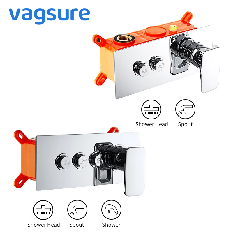 2way/3way латунный и 304 SS скрытый смеситель для душа с одной ручкой холодной и горячей смесительный клапан смеситель для душа кран для ванной комнаты настенный
