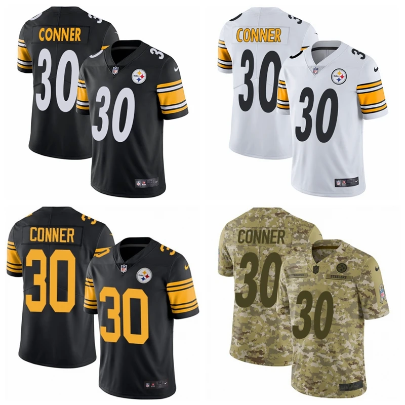 Все сшитые Питтсбург качественные мужские футболки Steelers James Conner