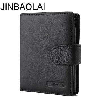 

JINBAOLAI Multifunction Men Wallets Genuine Leather Purse Mens Money Bag Card Holder Wallet Man Leather Coin Pocket Wallet Male