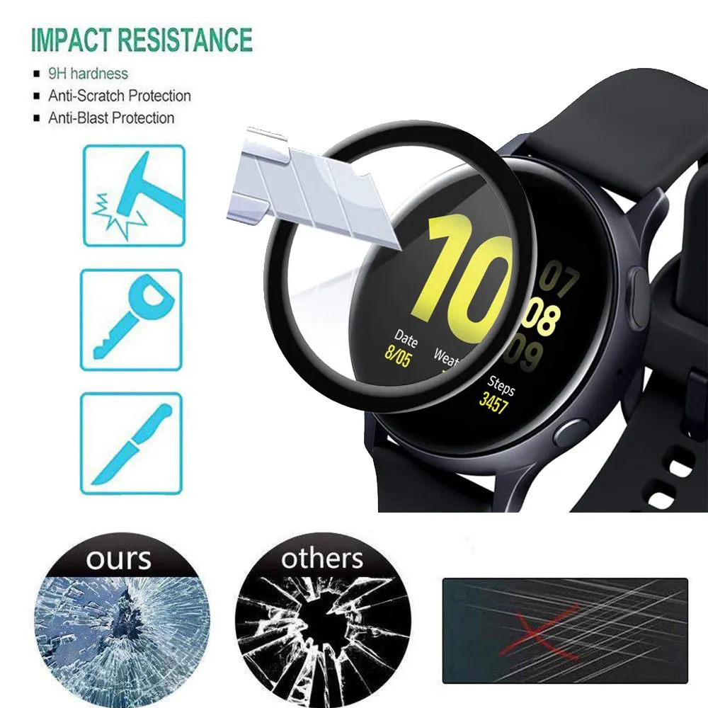 40 мм 44 Защитная пленка для экрана Samsung Galaxy Watch Active 2 водонепроницаемая 3d с полным