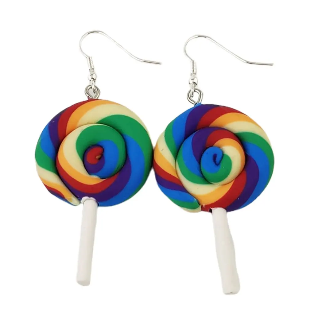 

Summer Cartoon fresh Cute rainbow candy Small Earrings Fine Hoop Tiny Fine Hoop Christmas Gift Party Jewelry