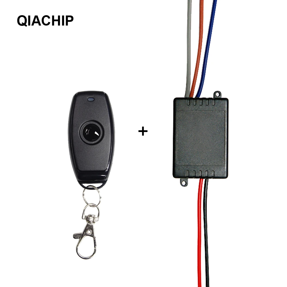 QIACHIP 433 МГц Универсальный беспроводной пульт дистанционного управления DC 12 В 24 В 1CH релейный модуль приемника с 1 каналом дистанционного передатчика