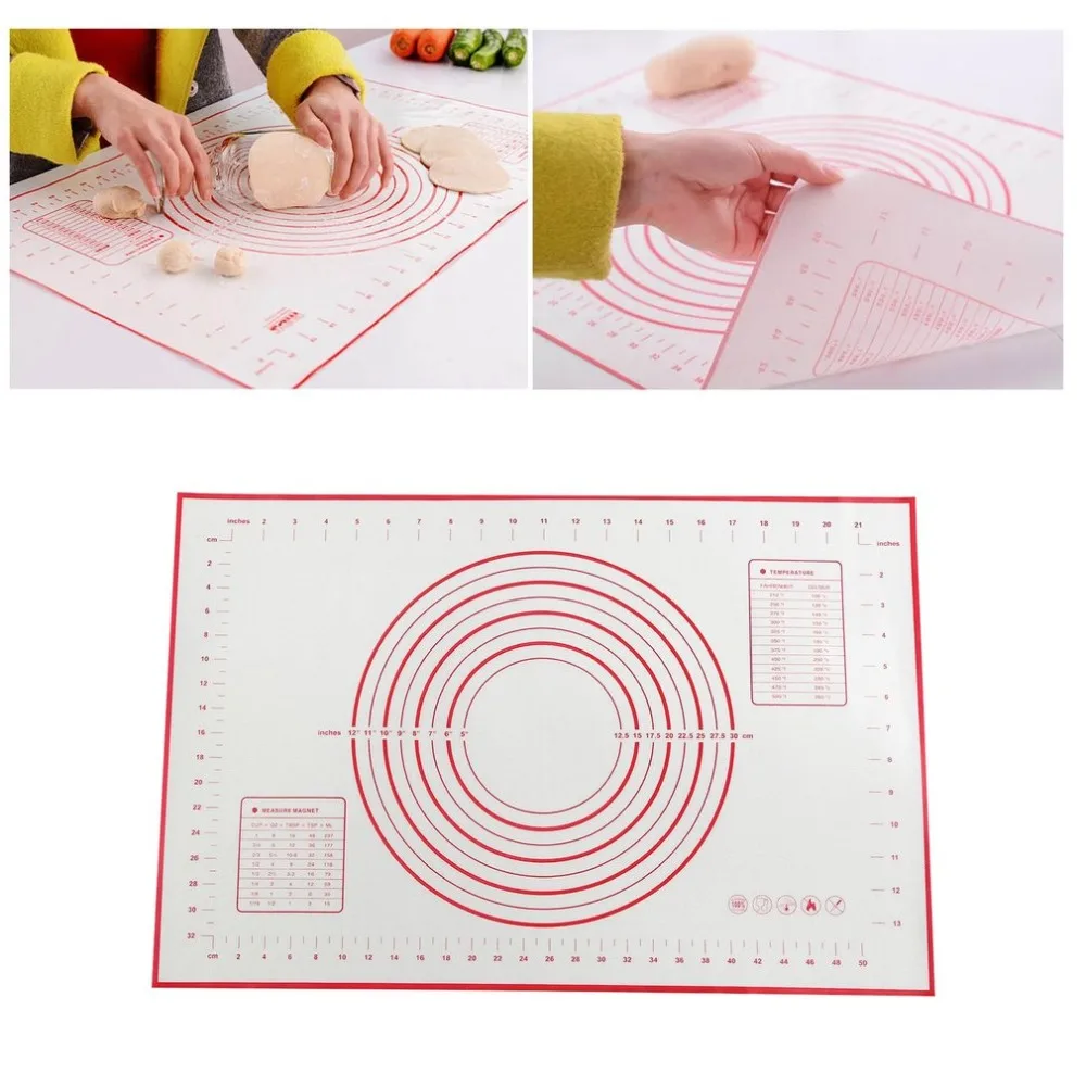 Non-Stick Silicone Baking Mat Pad Sheet Super Thick Baking Rolling Dough Pastry Cakes Bakeware Pad Mat Tools Environmental