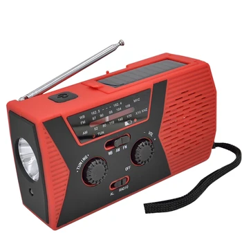 

Weather Emergency Reading Lamp With Flashlight Hiking Hand Crank Portable ABS Camping Led USB Rechargeable AM FM Solar Radio