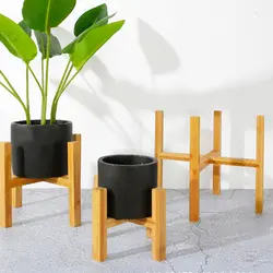 Гладкая поверхность цветок подставка с подушкой для ног с одним отсеком офисный бамбуковый деревянный балкон гостиная отдельно стоящий