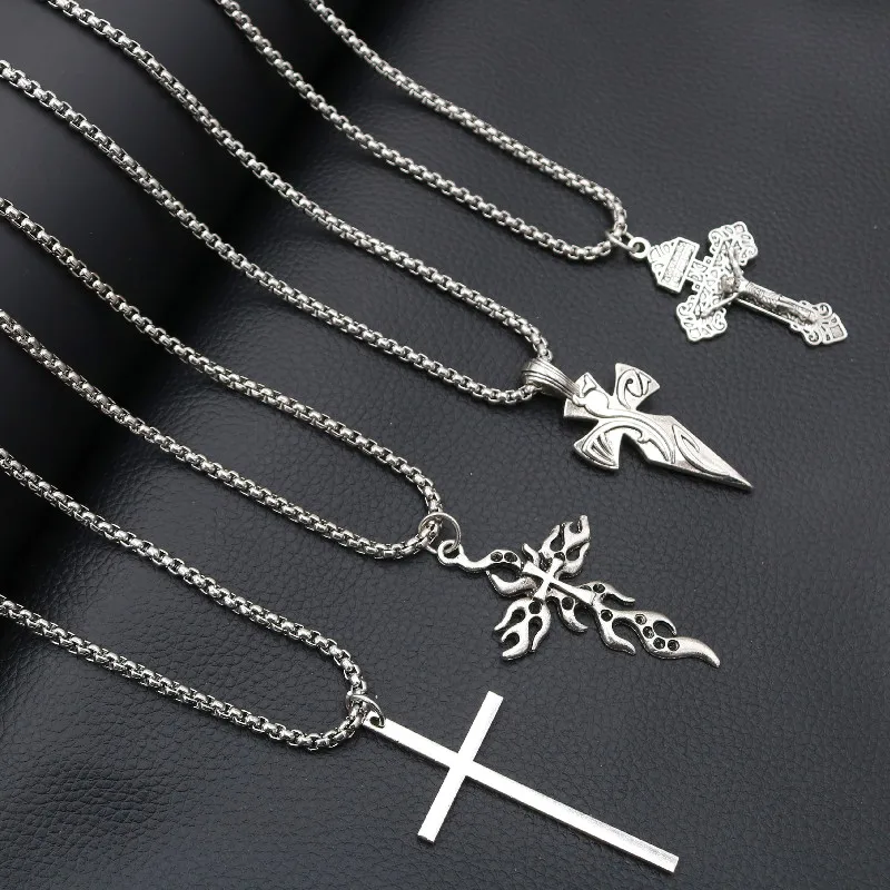 Religious Cross Pendant Necklace, Christian Charm, Catholic Charm