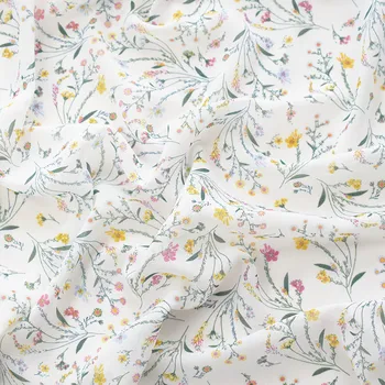 

one meter High quality composite yarn high twist Chiffon tissu Small floral print fabric Fashion dress clothing tissus