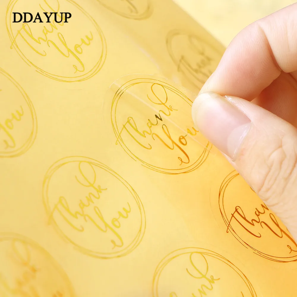 120Pcs/Lot Round Transparent Design Thank You Seal Stickers DIY Deco Gift Sticker Label Stationery Supplies | Канцтовары для офиса