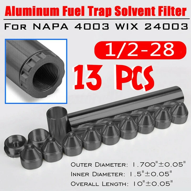 Для Napa 4003 Wix 24003 Авто 13 шт. 1/2-28 10 дюймов алюминиевая топливная ловушка растворитель фильтр