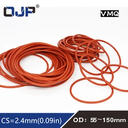 Enhanced Red Silicone O - Ring Seal Gasket - 2.4mm Thickness, Multiple Sizes Available - 150x145.2x2.4mm