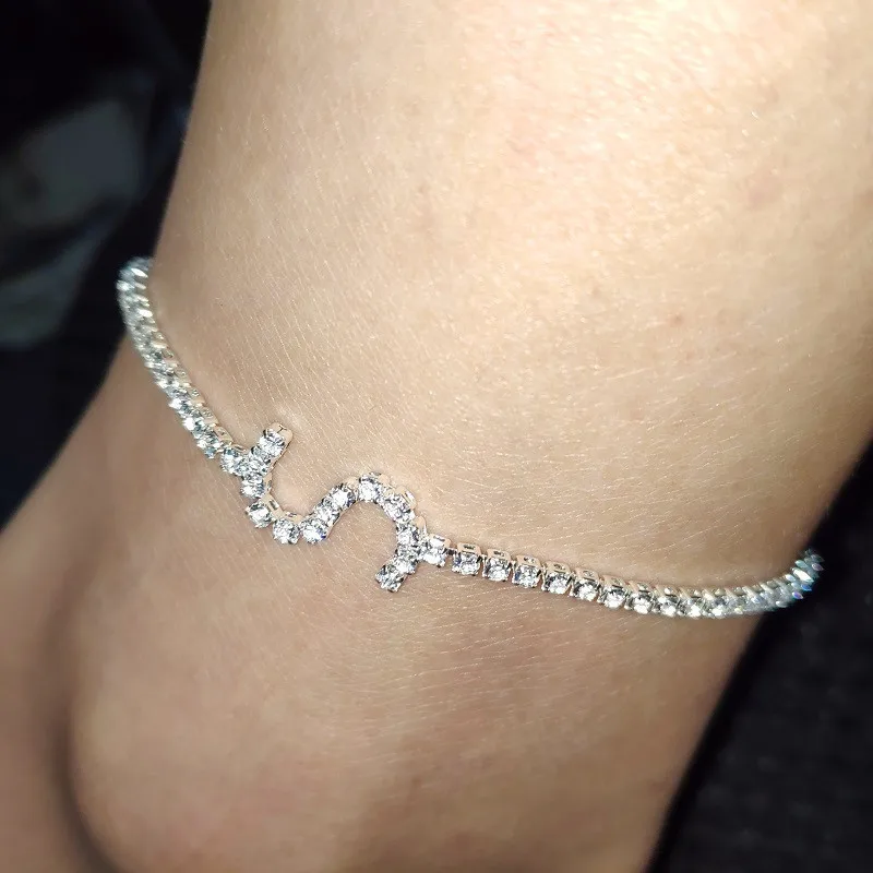 Rhinestone Alphabet Ankle Bracelet A-Z Initial Letter Anklets for Women Beach Foot Chain Leg Bracelets Boho Jewelry Rhinestone Alphabet Ankle Bracelet A-Z Initial Letter Anklets for Women Beach Foot Chain Leg Bracelets Boho Jewelry