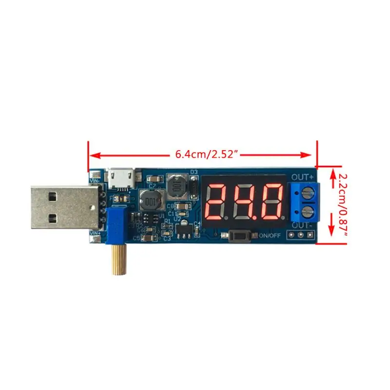

DC-DC 5V to 1.2V-24V USB Step UP/Down Power Supply Module Adjustable Converter G88A