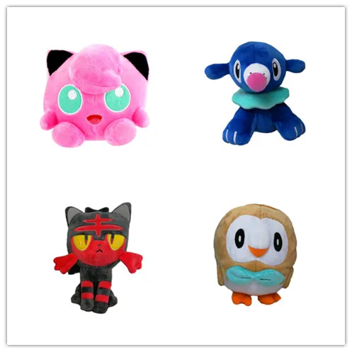 4 шт./компл. плюшевая кукла, чучело солнце», «Луна», Jigglypuff Popplio Литтен Rowlet детские игрушки станет желанным подарком для друзей