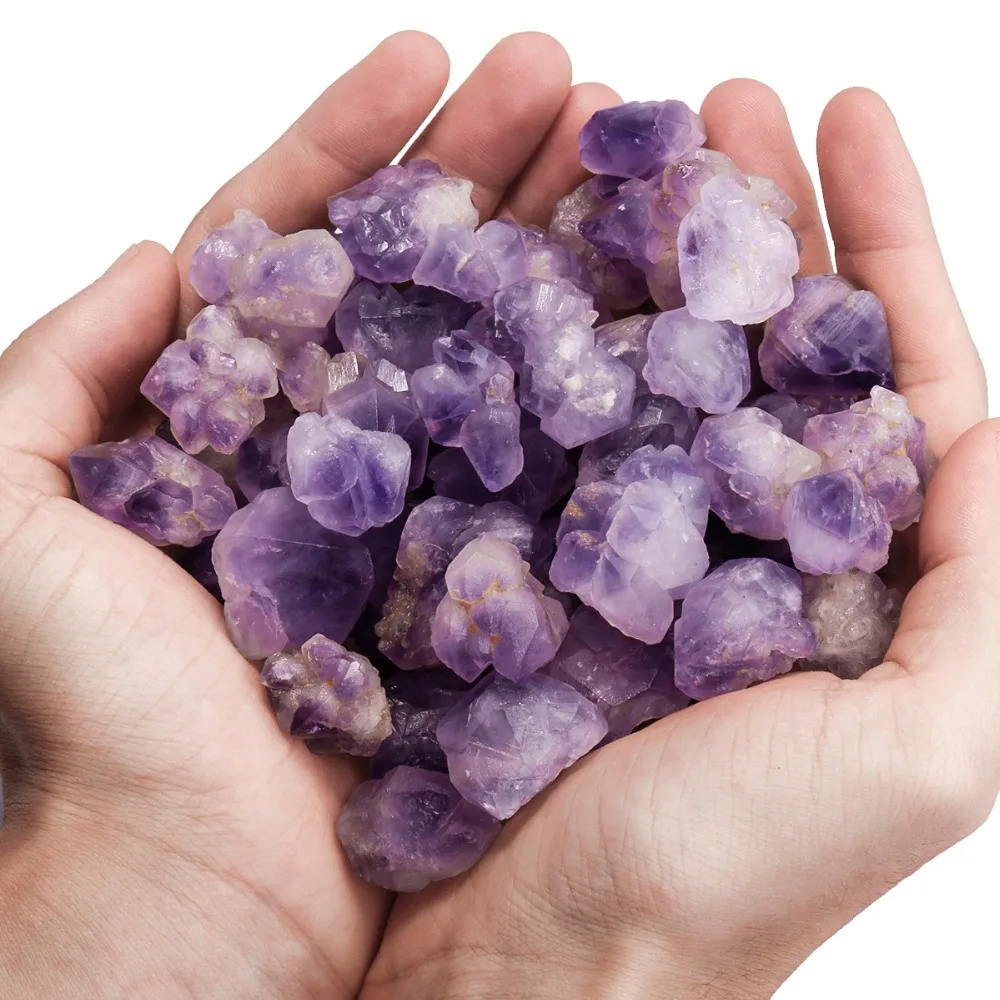 TUMBEELLUWA 1lb (460 г) Природный пурпурный кристалл грубый камень, неправильный необработанный драгоценный камень точка для исцеляющий рейки