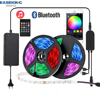 

Easeking LED Strip RGB Light Bluetooth Control 5M Waterproof Luces LED RGB Tape 12V 24V LED Lights Neon For Christmas