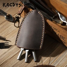 Crazy Horse Воловья Кожа винтажный ручной работы унисекс держатель ключей для автомобиля мини ключ Сейф вешалка качество брелок цепочка для ключей бумажник монета Сумка Кошелек