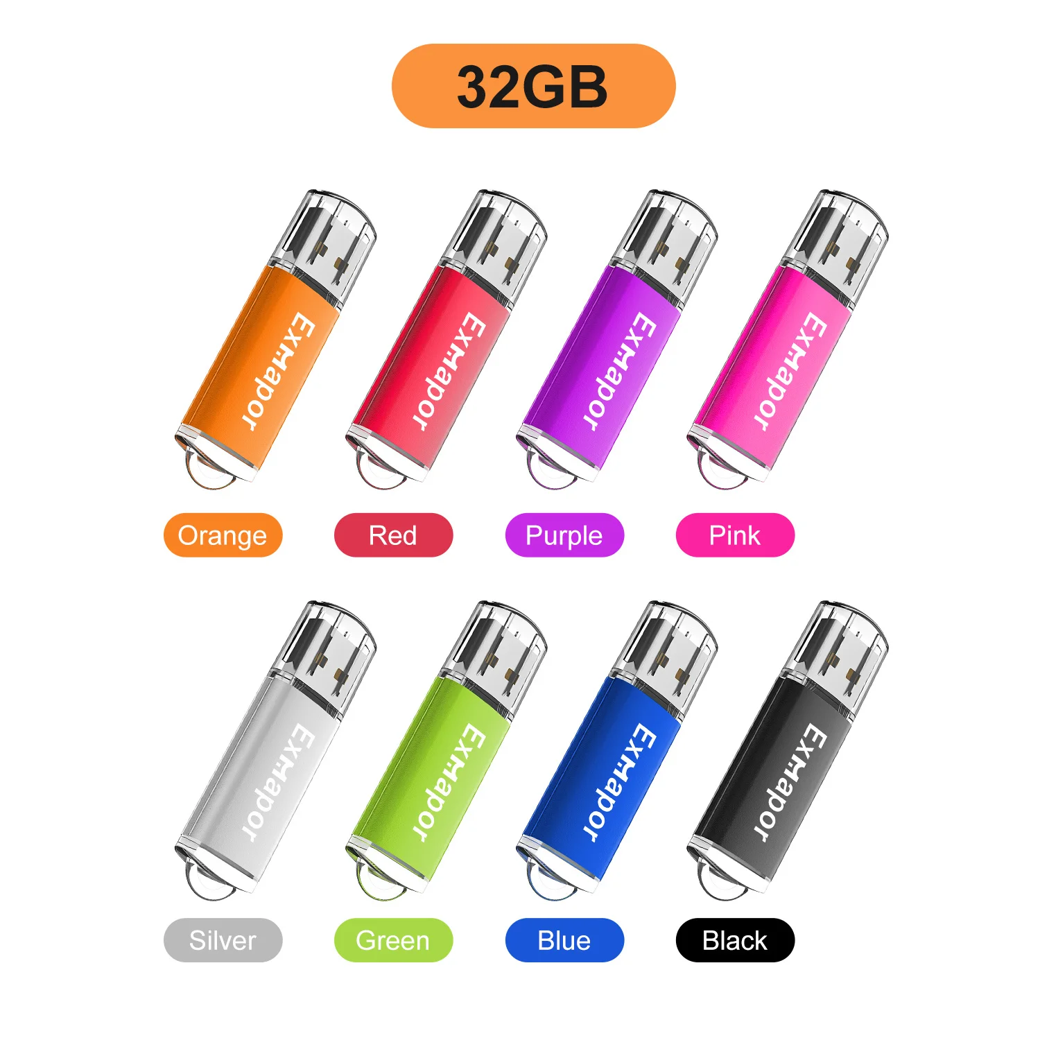Exmapor 32GB Flash Drive Multicolor 32 GB Thumb Memory Stick Rectangle Jump with LED Light for Data Storage | Компьютеры и офис