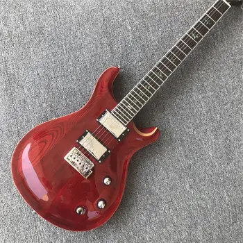 

Red color 6 strings Electric Guitar,Factory custom Abalone inlays on rosewood fingerboard,solid PR Guitarra