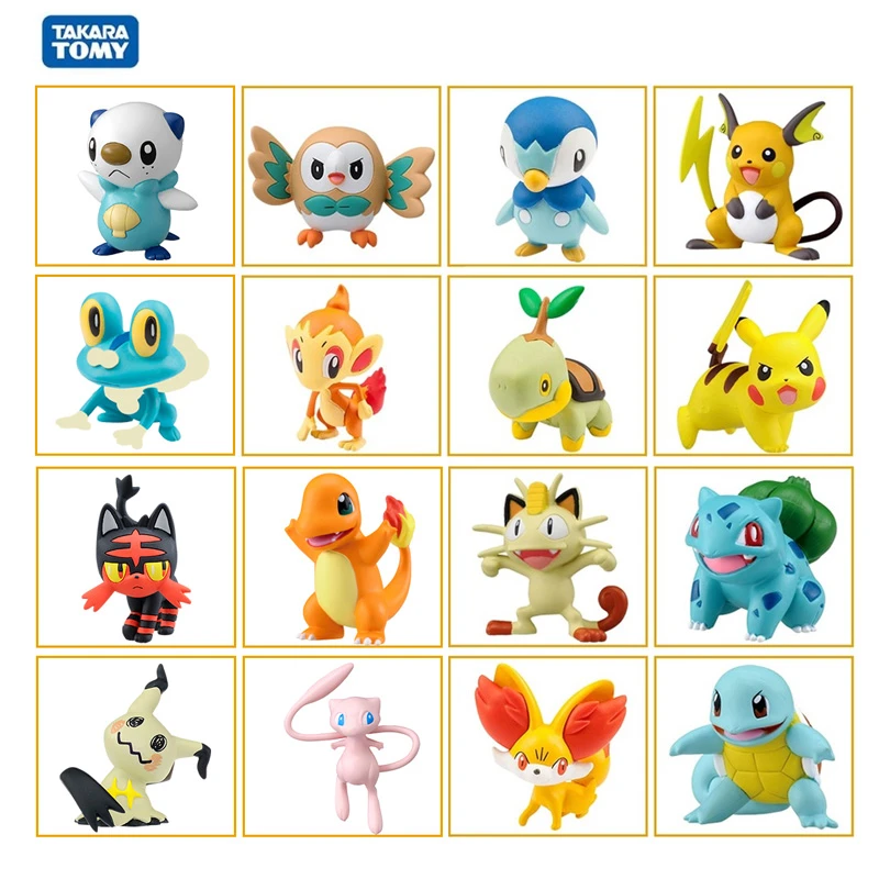 日本アニメタカラトミー人形おもちゃポケモン置物モデルピカチュウchimchar Rowlet Popplio Flareonナエトルfennekin Froakieポッチャマ Blind Box Aliexpress