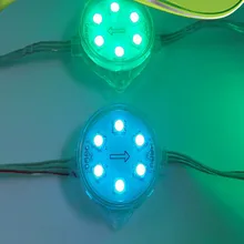 200 шт. 40 мм WS2811/UCS1903 rgb светодиодный пиксельный модуль огни 6 шт. rgb Пиксельная точка 5050smd 20 модулей на веревку, водонепроницаемый IP68 DC24V