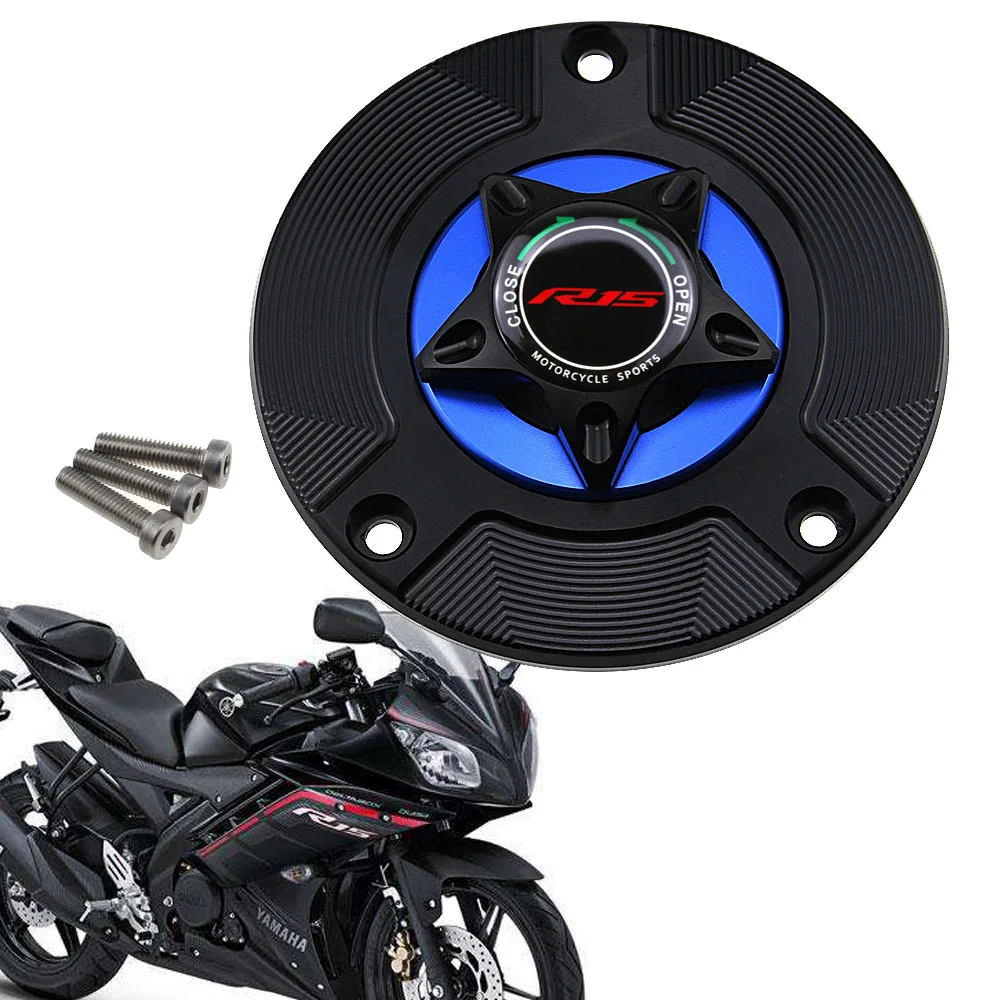 

LOGO R15 Motorcycle Accessories Gas Fuel Tank Cap Cover CNC Aluminum for YAMAHA YZF R15 V3 V3.0 VVA 2017 2018 2019