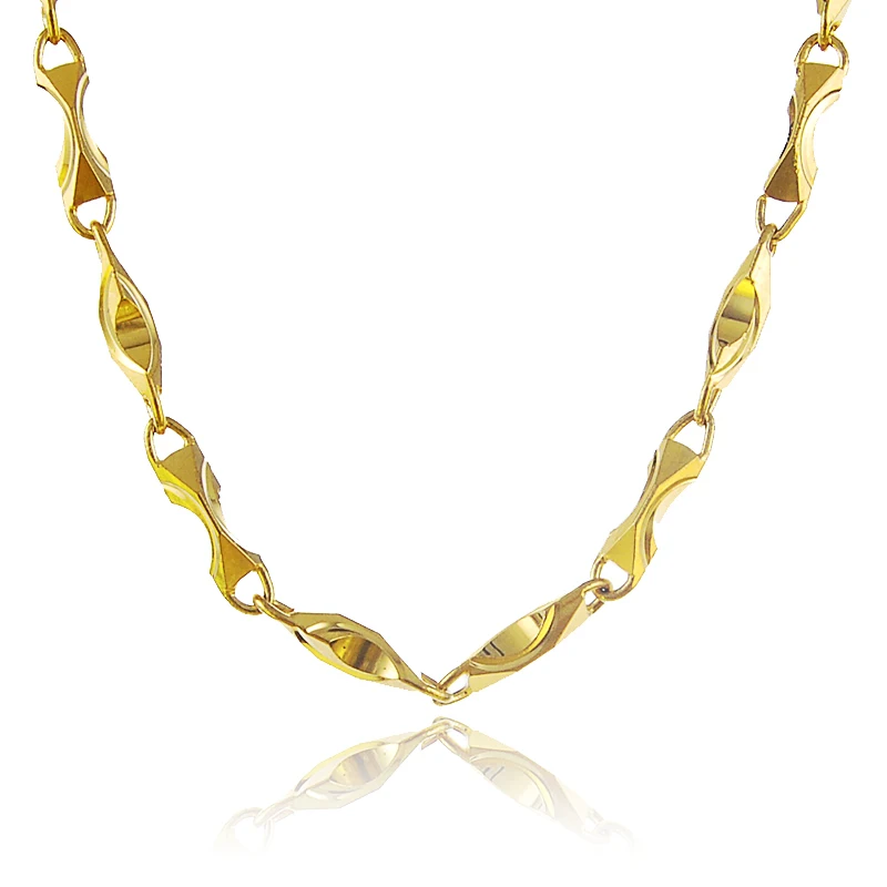 24K Gold Snake Bone Chain Necklace