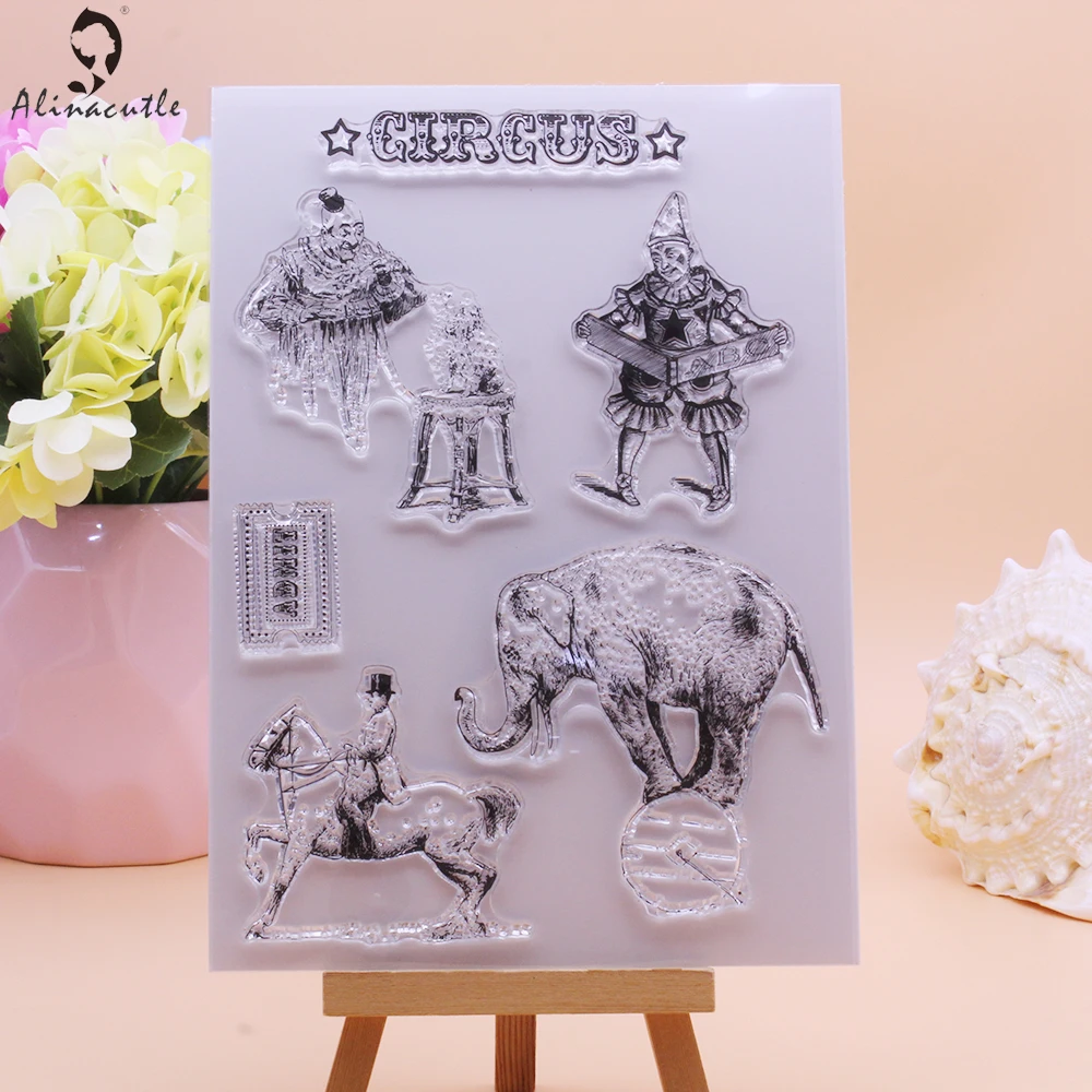 CLEAR STAMP Circus Equestrian Animal Trainer DIY Scrapbooking Card Album Paper Craft Rubber Transparent Silicon Stamp Alinacutle