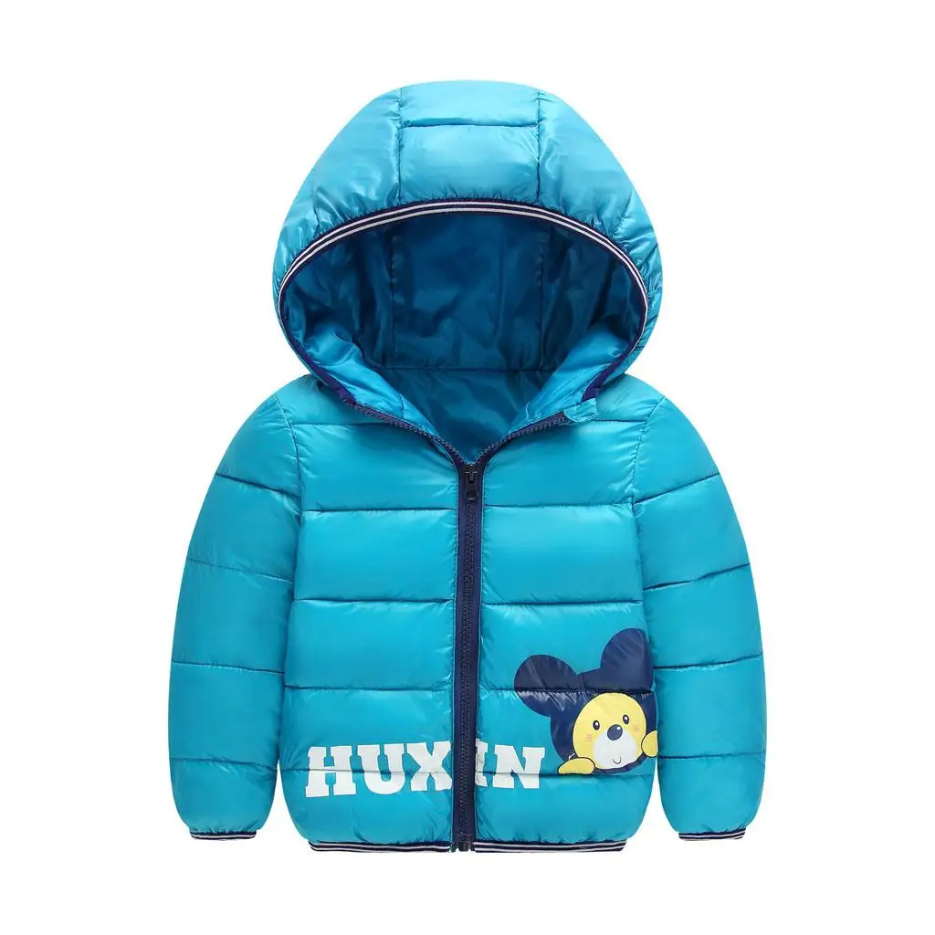 Winter Down Jacket For Girl Boys With Hoods Jacket For Baby Boys Girls Thick Animal Cartoon Winter Coat For Kids Park Baby Coat - Цвет: BU