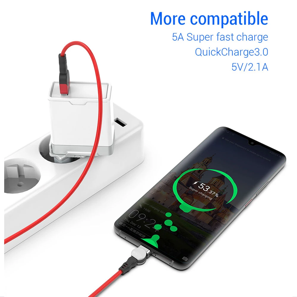 2 в 1 вращающийся магнитный usb-кабель для IPhone XS Max XR X 8 быстрое зарядное устройство Micro USB кабель 2 в 1 телефон USB type C